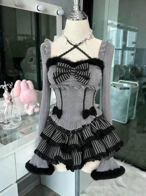 Sweet Lolita 3-Piece Cardigan, Corset & Skirt Set