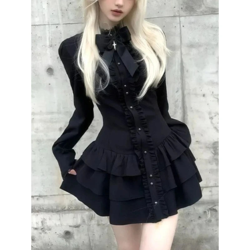Gothic Lolita Bow Dress & Shorts Set