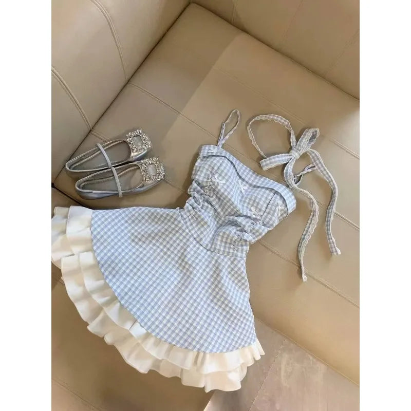 French Princess Ruffle Mini Dress