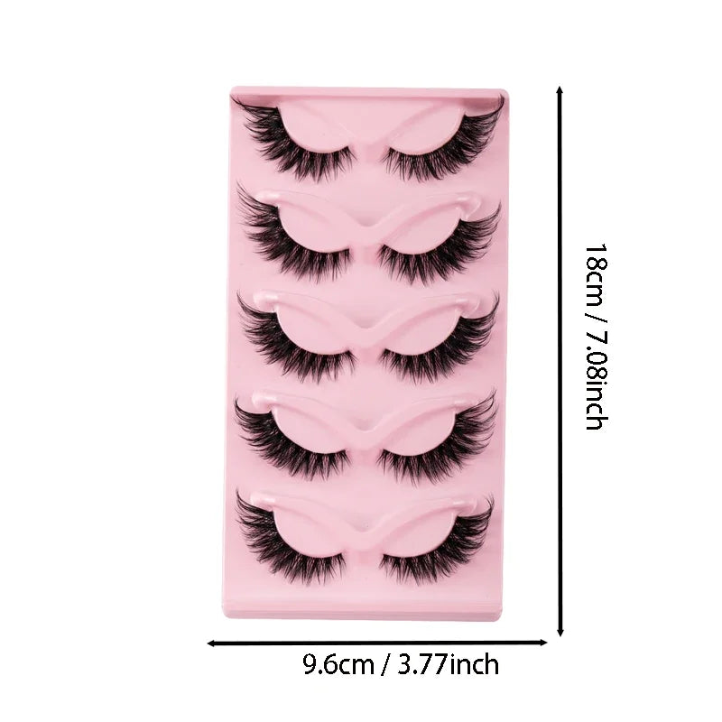 5 Pairs Cat Eye Faux Mink Strip Lashes