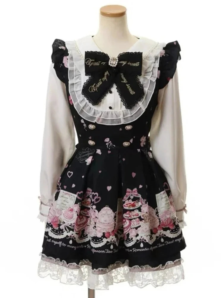 Gothic Lolita Bow Dress & Shorts Set