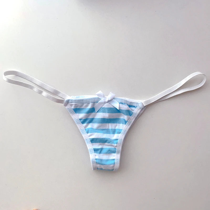 Striped Halter Micro Bikini Set
