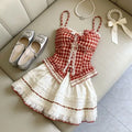 Gingham Corset & Ruffle Skirt Set