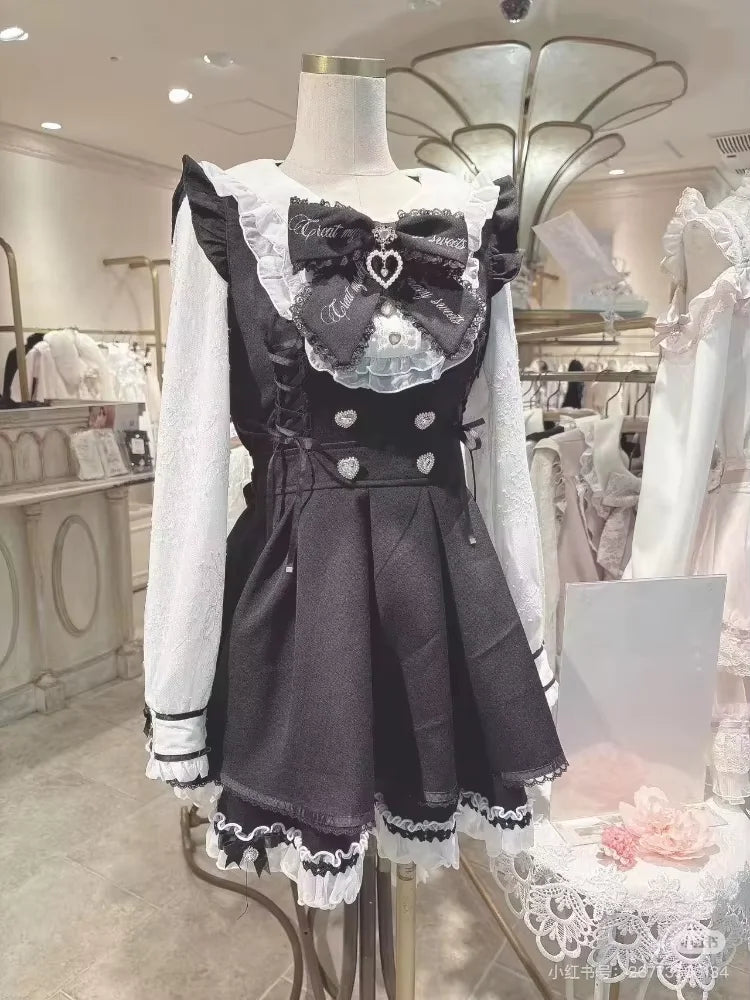 Gothic Lolita Bow Dress & Shorts Set