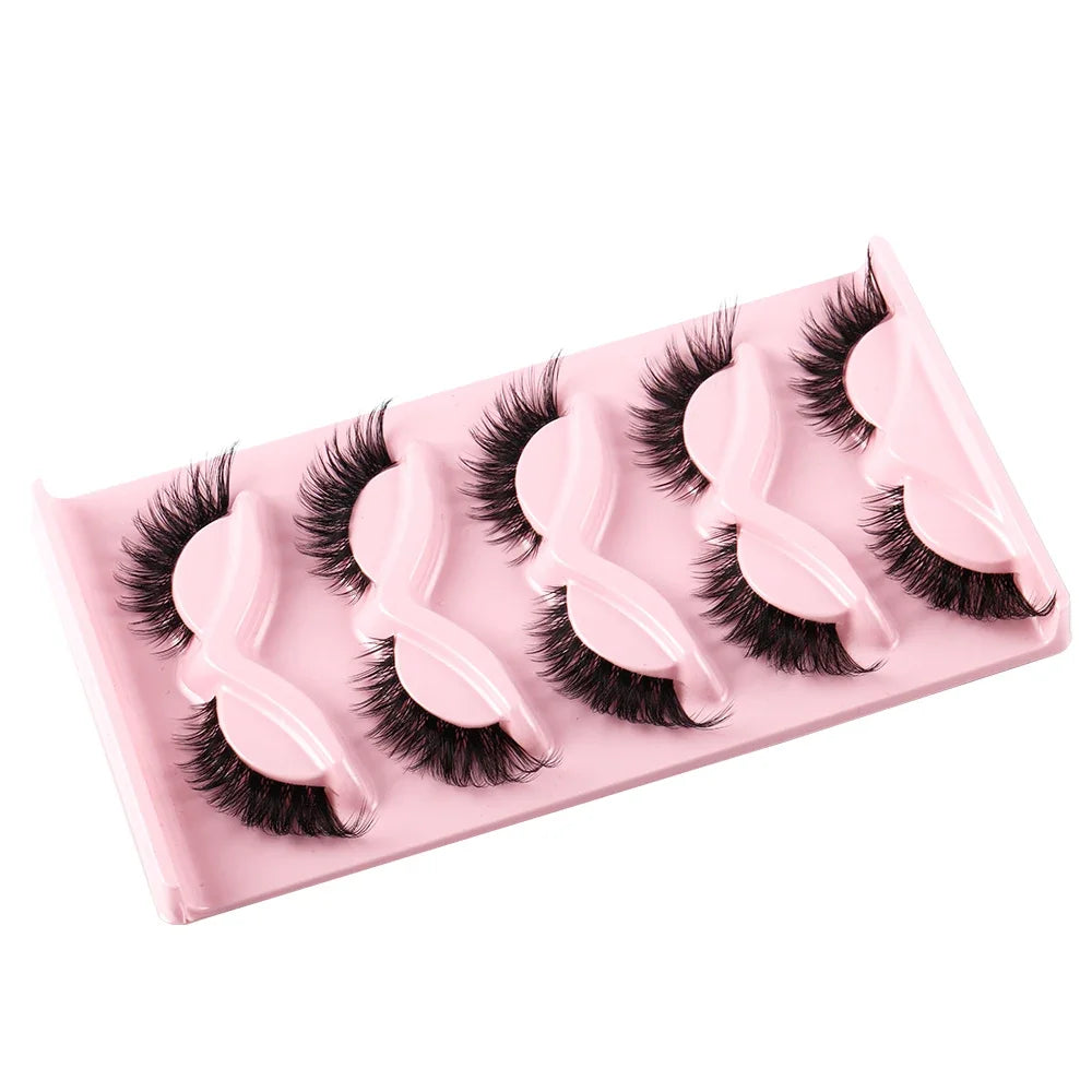 5 Pairs Cat Eye Faux Mink Strip Lashes