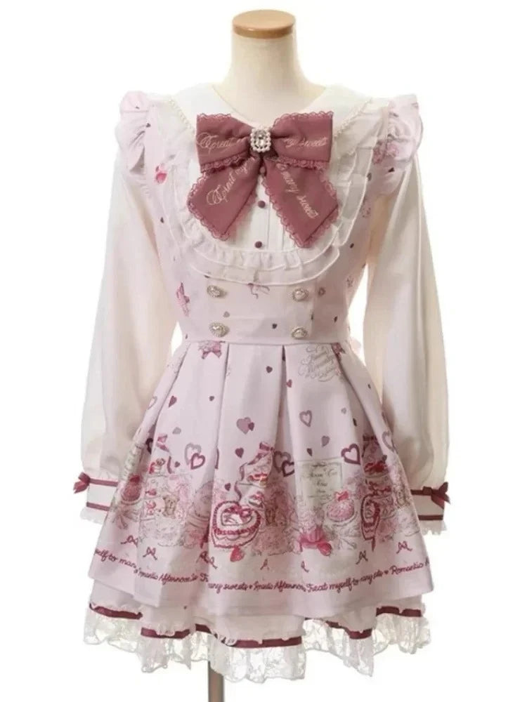Gothic Lolita Bow Dress & Shorts Set