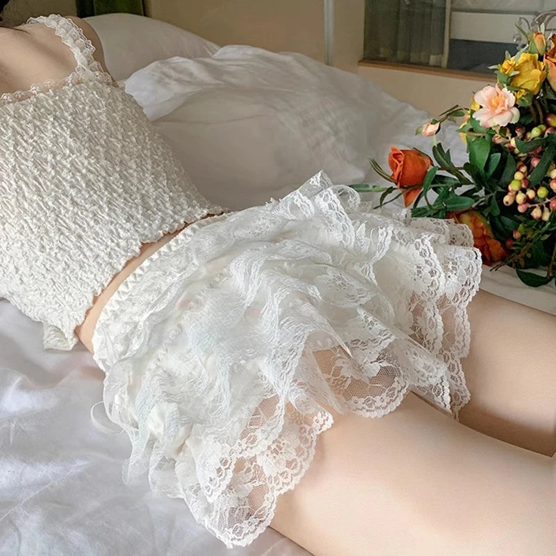 Lace Bowknot Ruffle Bloomers