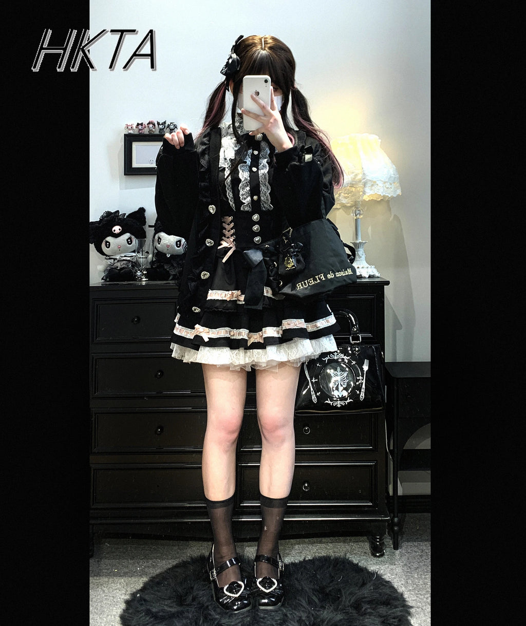 Ribbon Bow Knit Hoodie