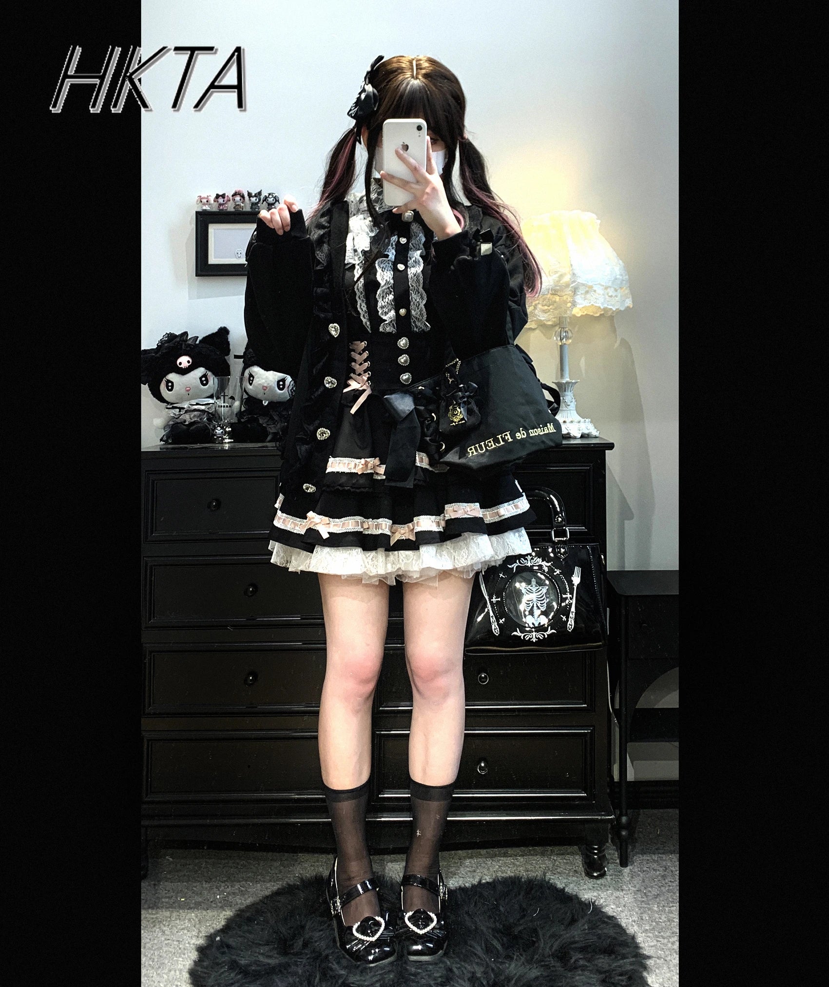 Ribbon Bow Knit Hoodie