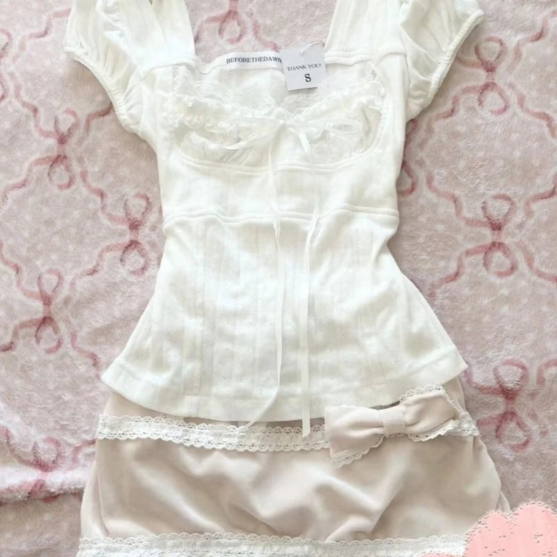 Kawaii Lace Bow T-Shirt