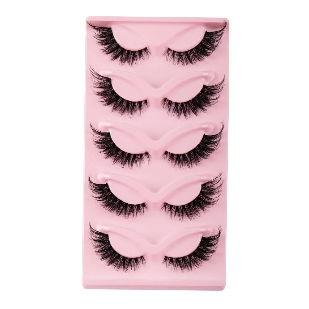 5 Pairs Cat Eye Faux Mink Strip Lashes