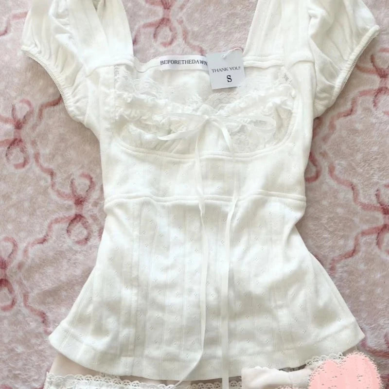 Kawaii Lace Bow T-Shirt