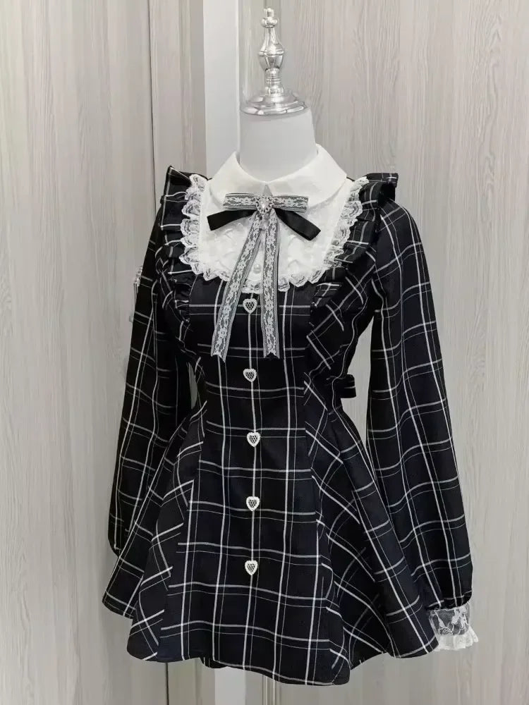Gothic Lolita Bow Dress & Shorts Set