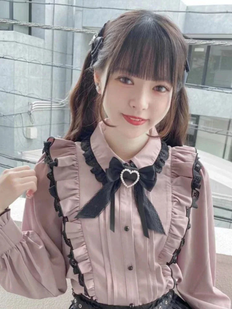 Japanese Kawaii Lace Ruffle Blouse