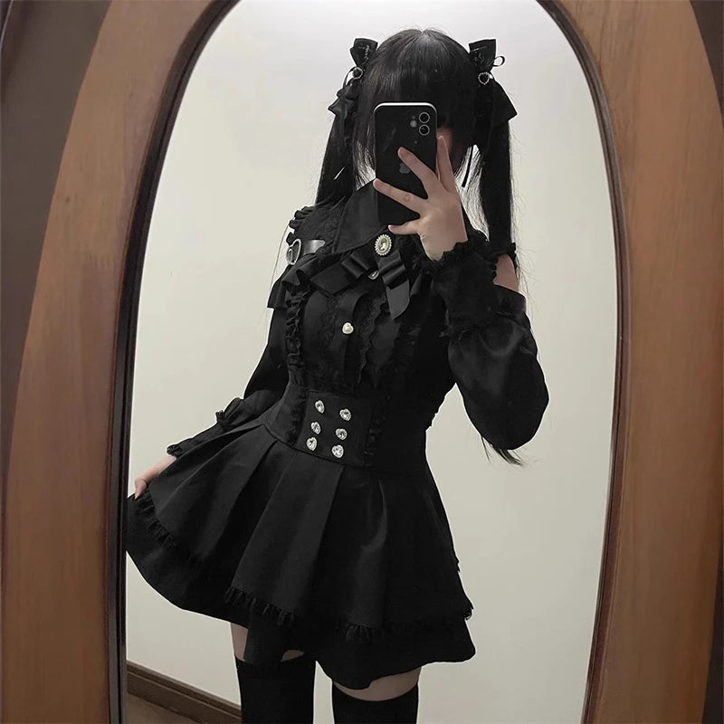 Jirai Kei JK Uniform Blouse & Skirt Set