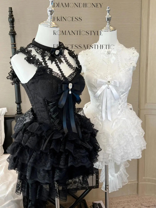 Bow & Lace Halter Dress