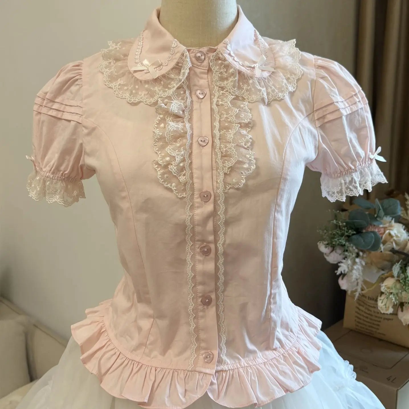 Japanese Lolita Lace Bow Blouse