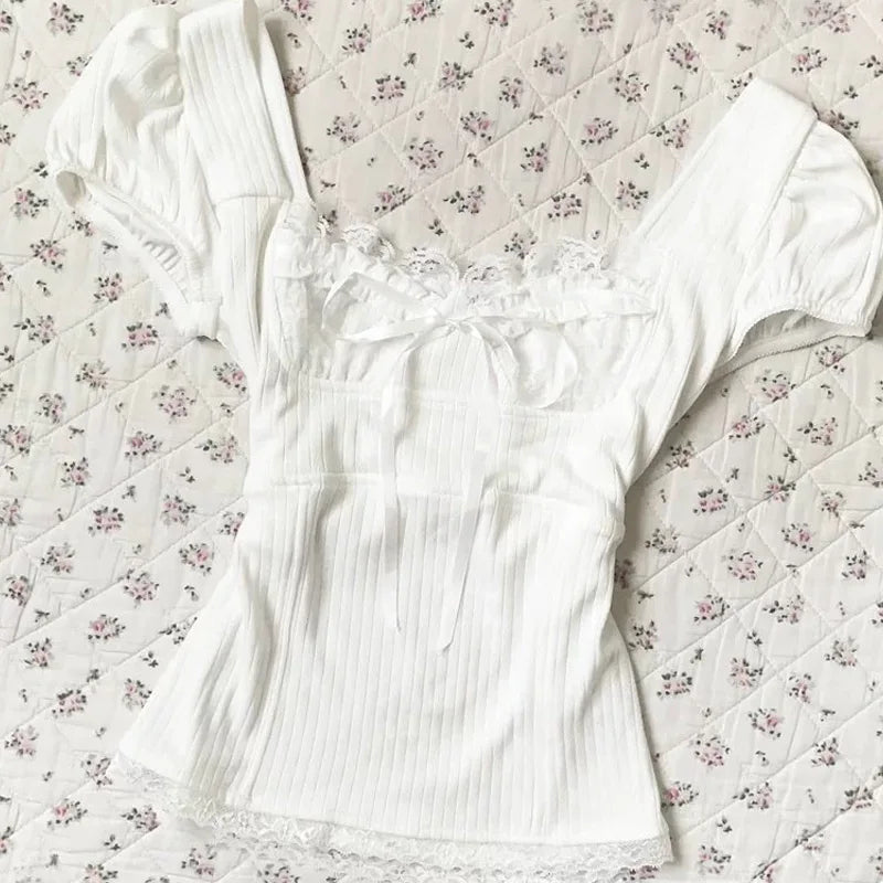 Kawaii Lace Bow T-Shirt