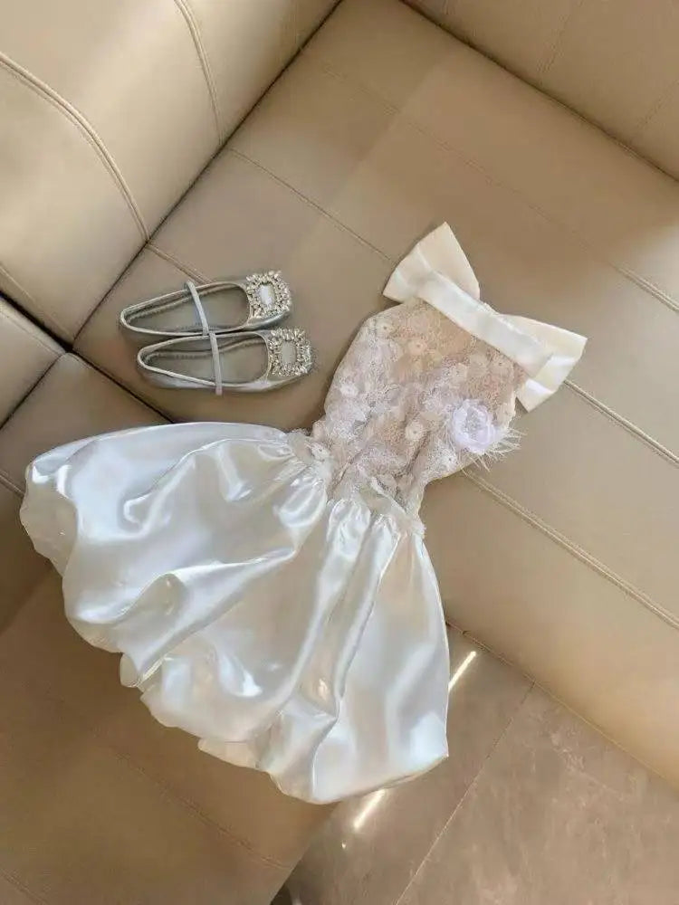 French Princess Ruffle Mini Dress