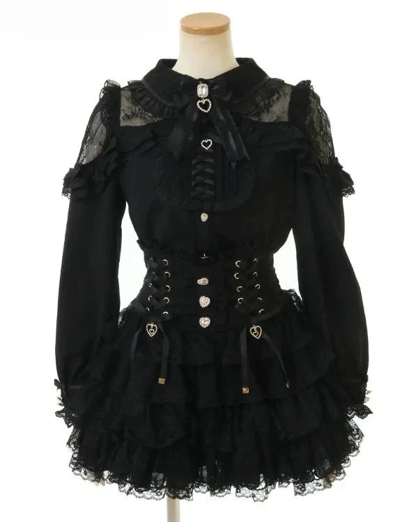 Sweetheart Bow Lace Blouse