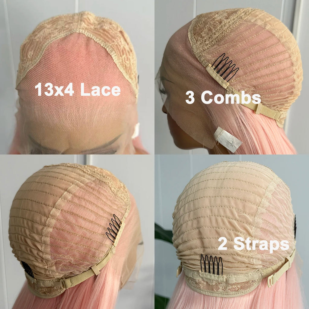 Light Pink Body Wave Lace Front Wig