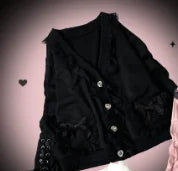 Ribbon Bow Knit Hoodie