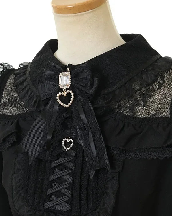 Sweetheart Bow Lace Blouse