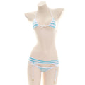 Striped Halter Micro Bikini Set