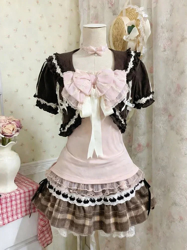 Sweet Lolita 3-Piece Cardigan, Corset & Skirt Set