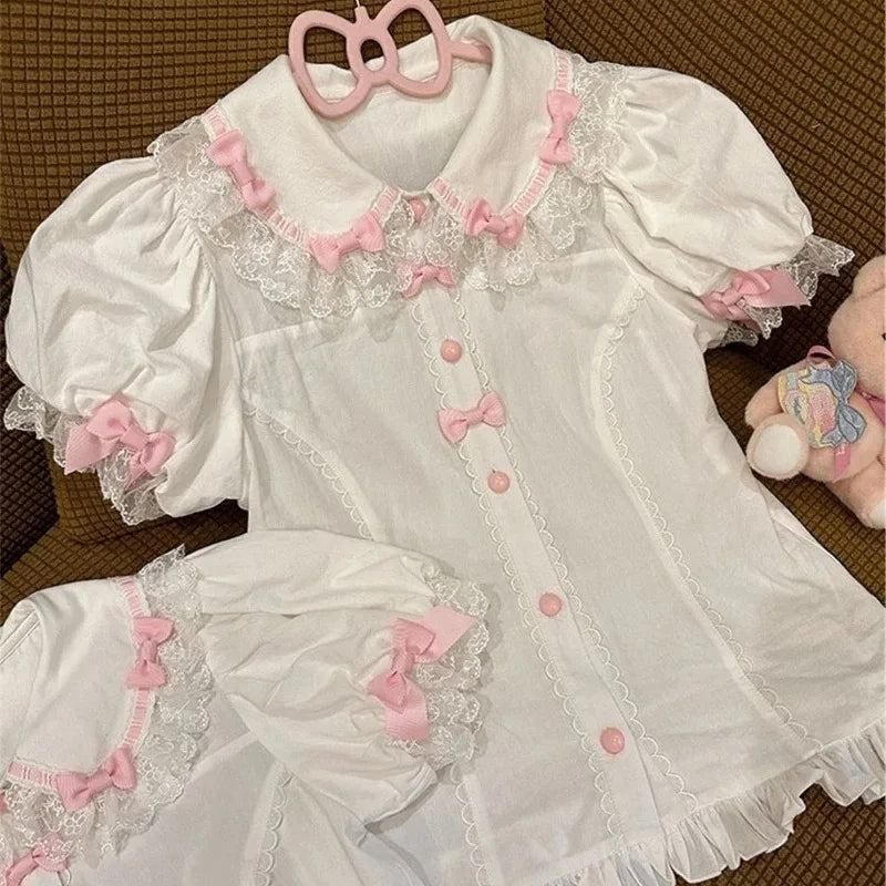 Japanese Lolita Lace Bow Blouse