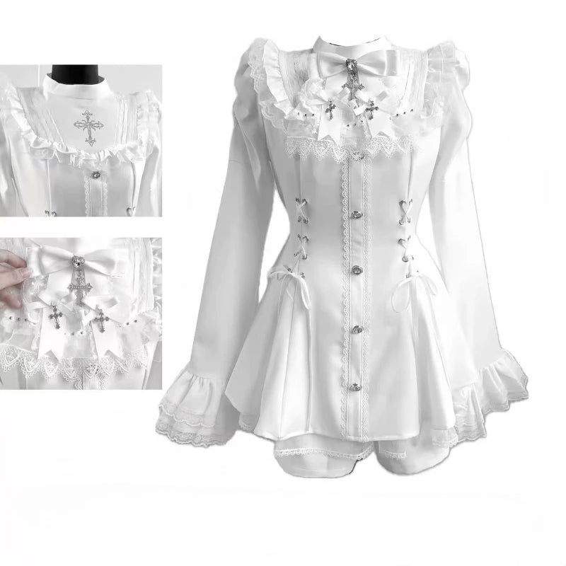 Gothic Lolita Bow Dress & Shorts Set