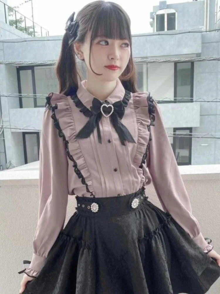 Japanese Kawaii Lace Ruffle Blouse