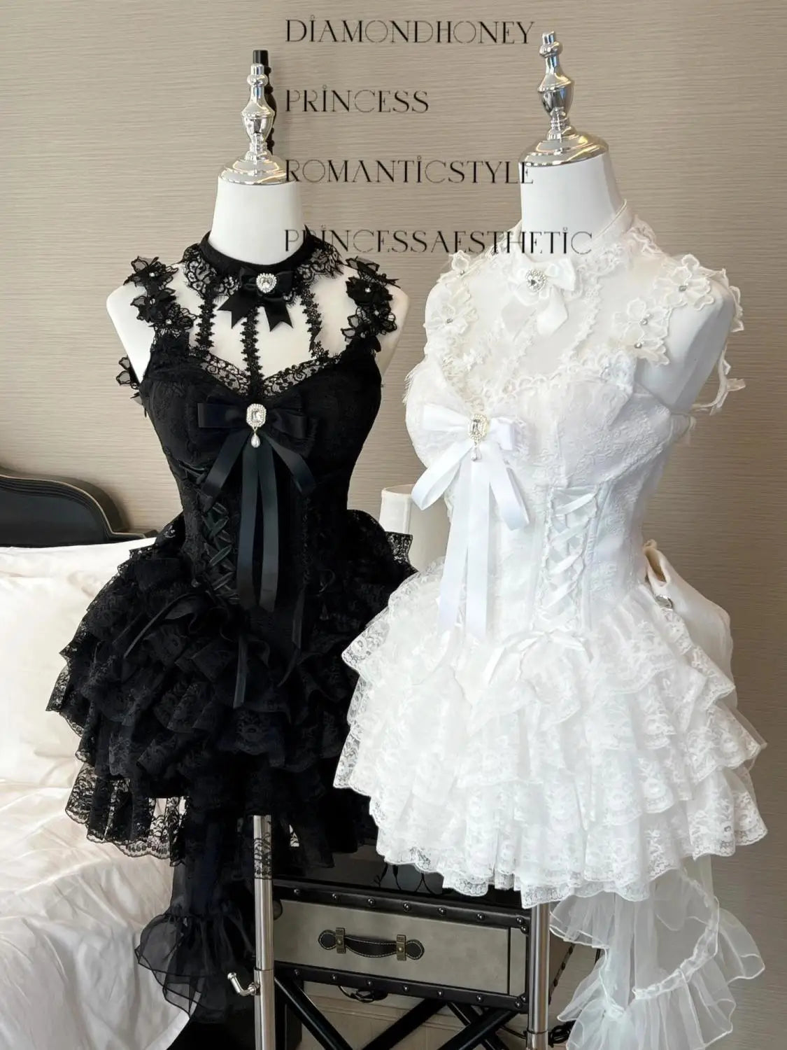 Bow & Lace Halter Dress