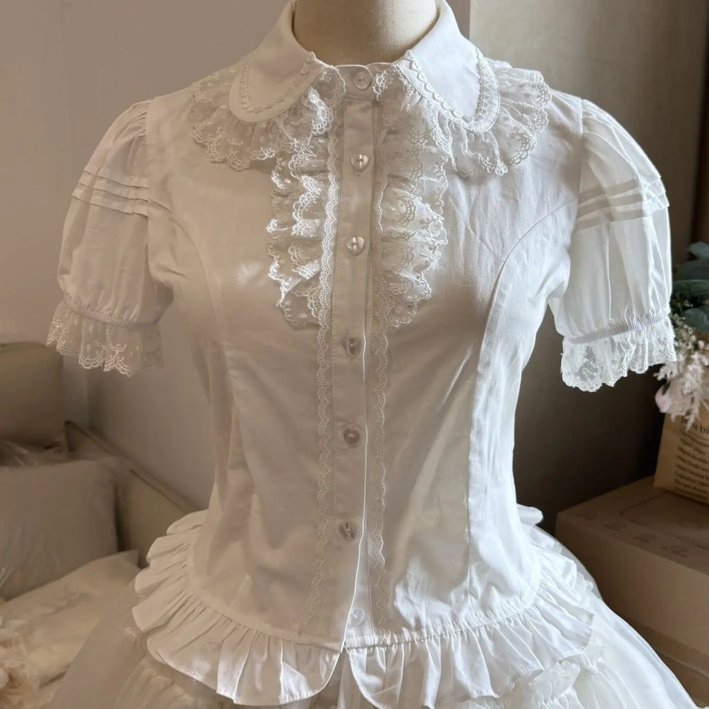 Japanese Lolita Lace Bow Blouse