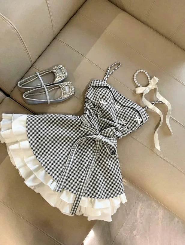 French Princess Ruffle Mini Dress
