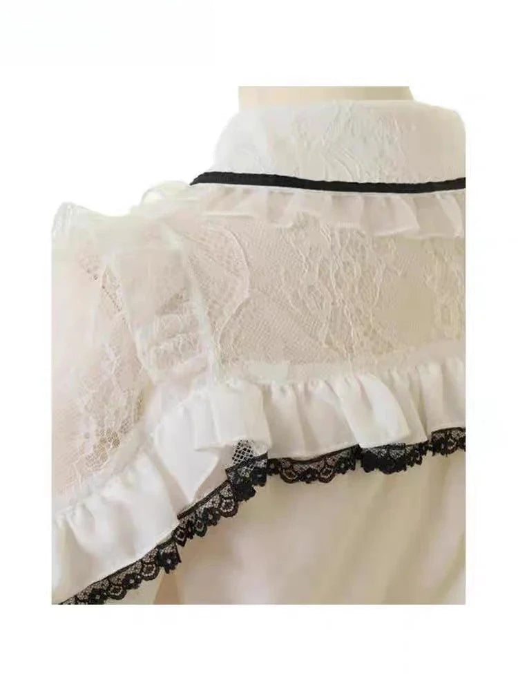Sweetheart Bow Lace Blouse