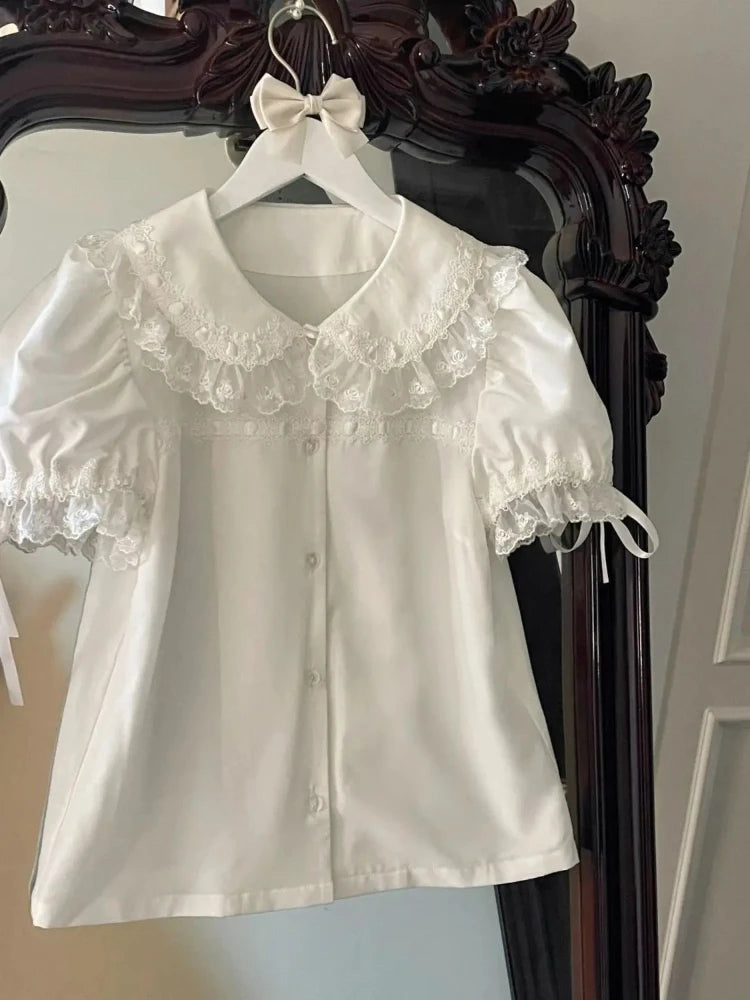 Japanese Lolita Lace Bow Blouse