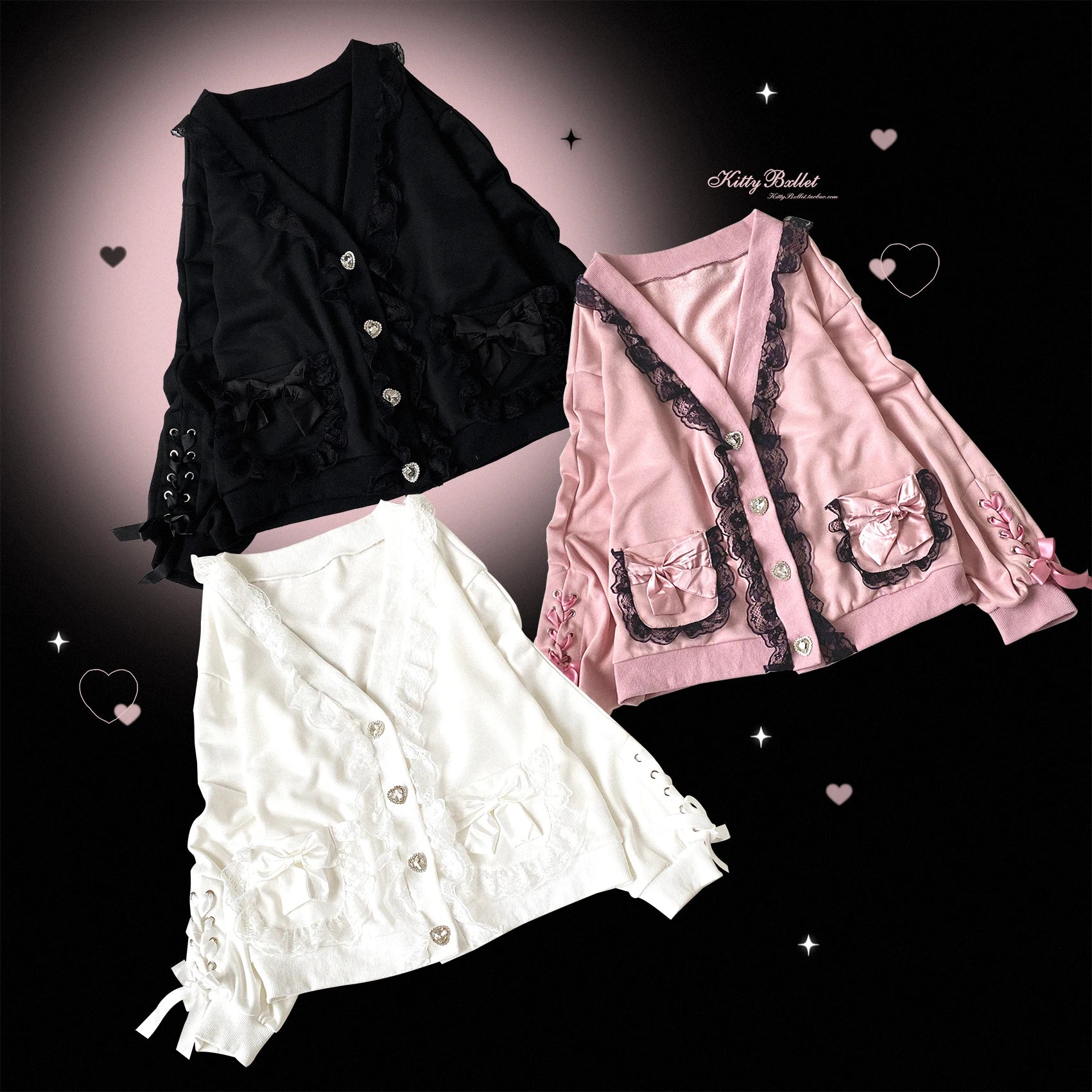 Ribbon Bow Knit Hoodie