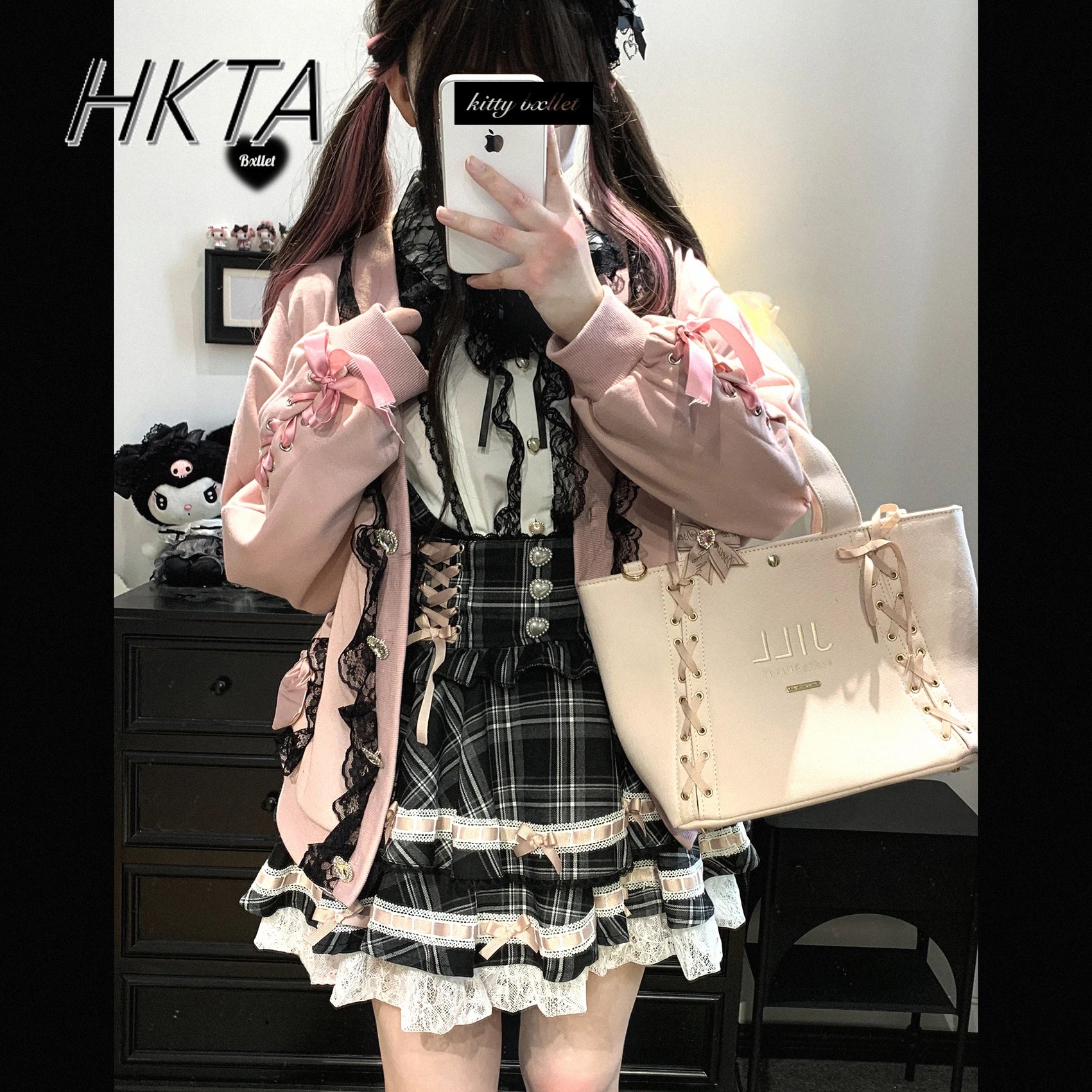 Ribbon Bow Knit Hoodie