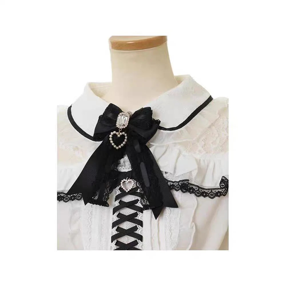 Sweetheart Bow Lace Blouse