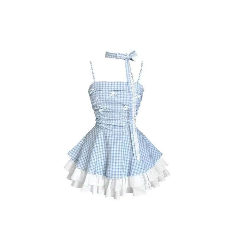 French Princess Ruffle Mini Dress