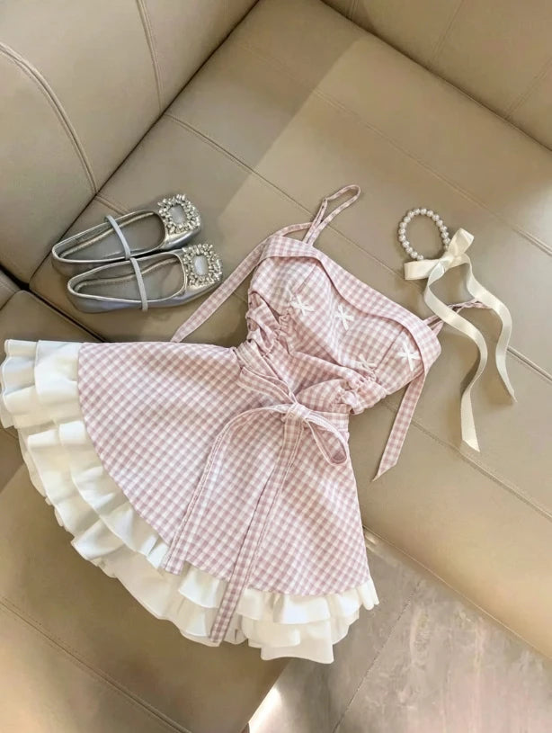 French Princess Ruffle Mini Dress