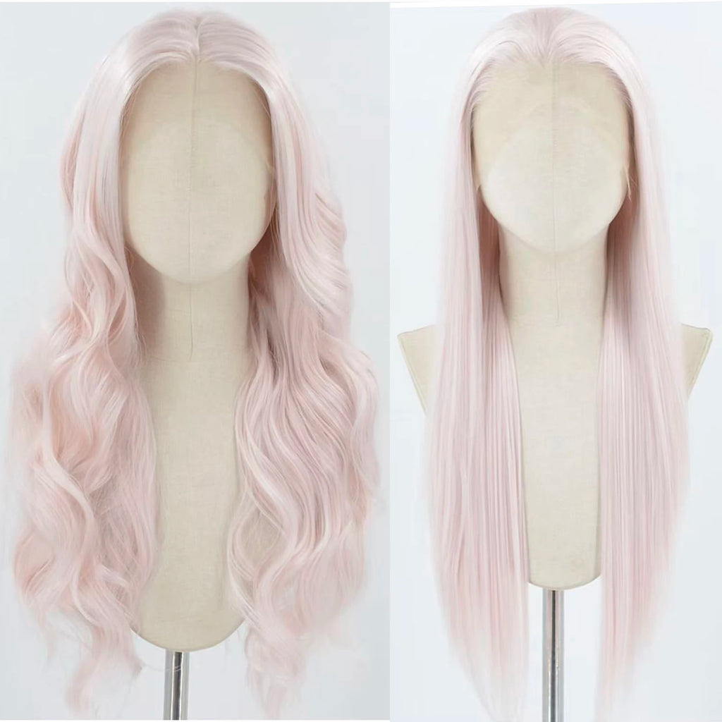 Light Pink Body Wave Lace Front Wig