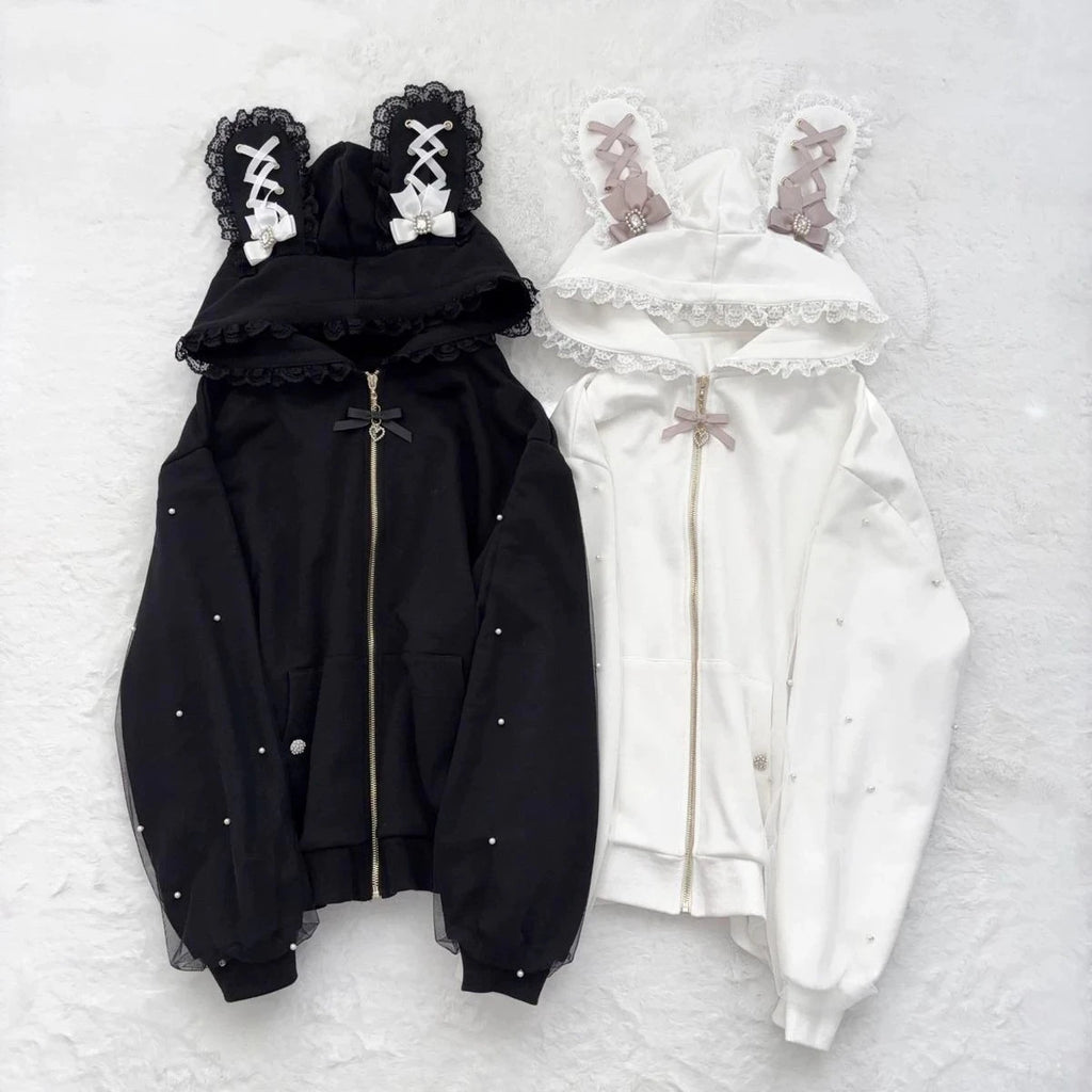 Harajuku Gothic Zip-Up Hooded Jacket