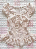 Y2K Pink Coquette Slim Baby Tee