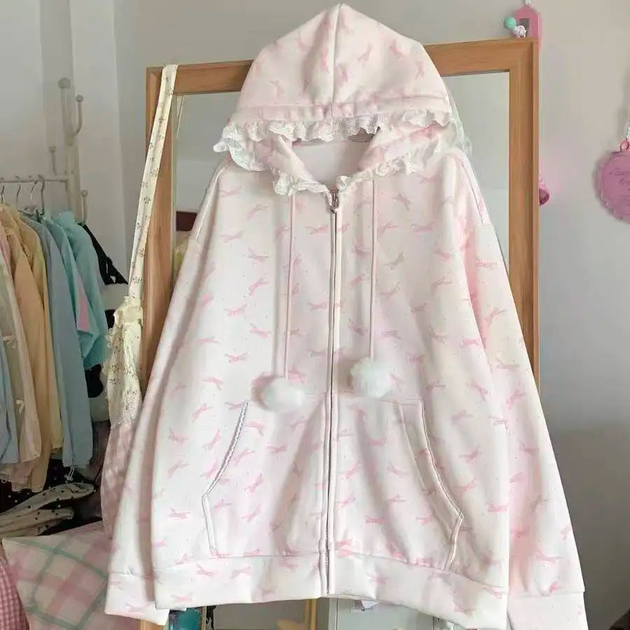 Harajuku Gothic Zip-Up Hooded Jacket