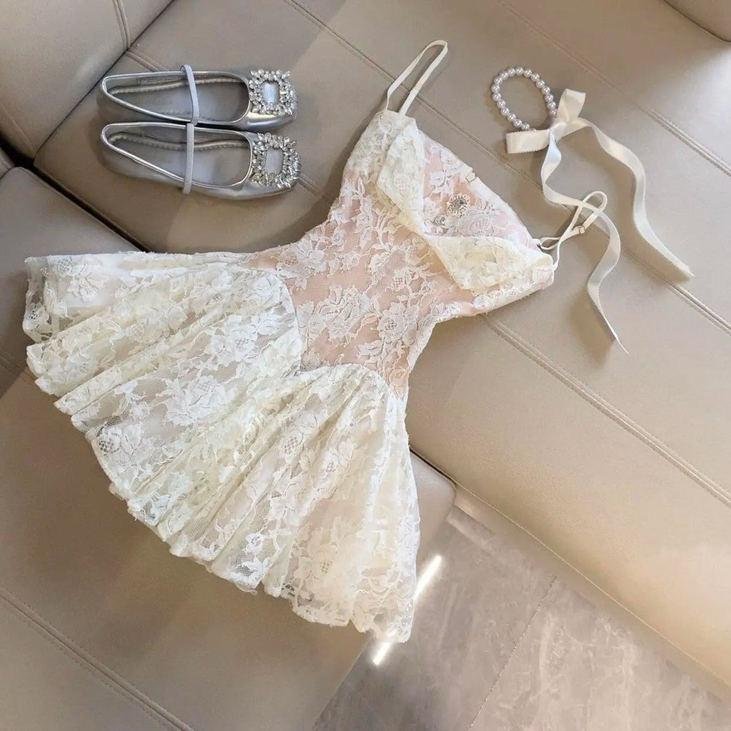 French Princess Ruffle Mini Dress