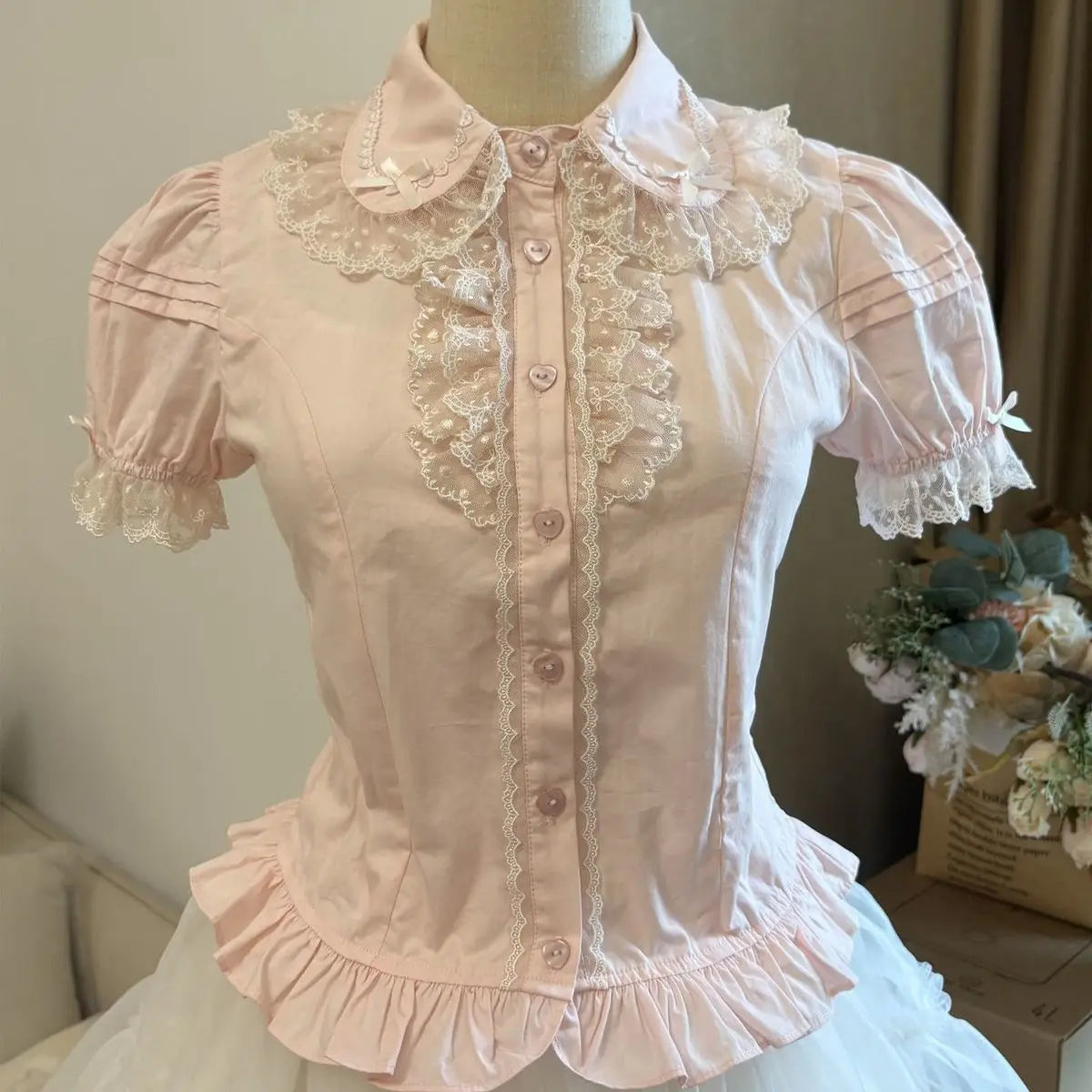 Japanese Lolita Lace Bow Blouse