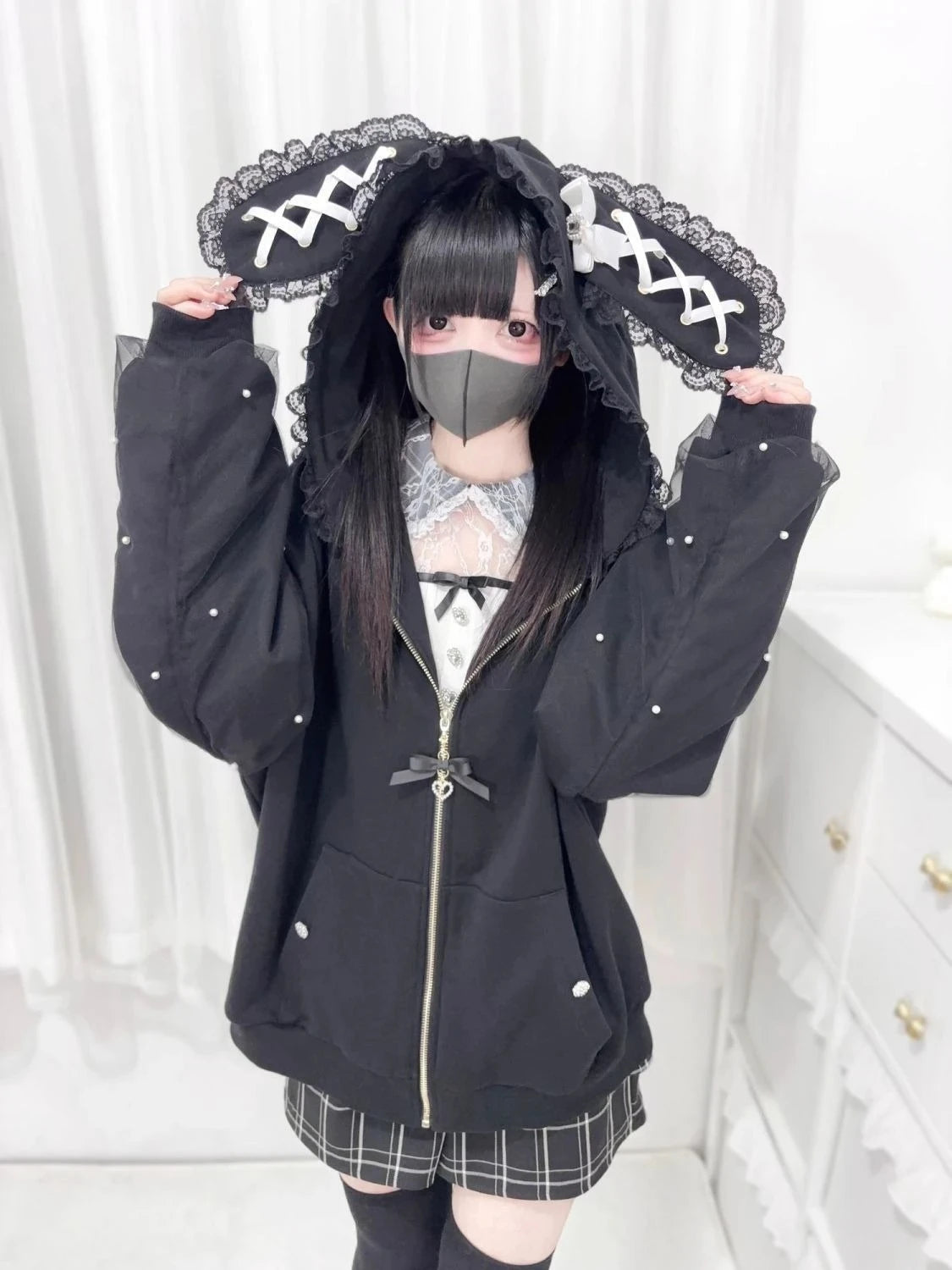 Harajuku Gothic Zip-Up Hooded Jacket
