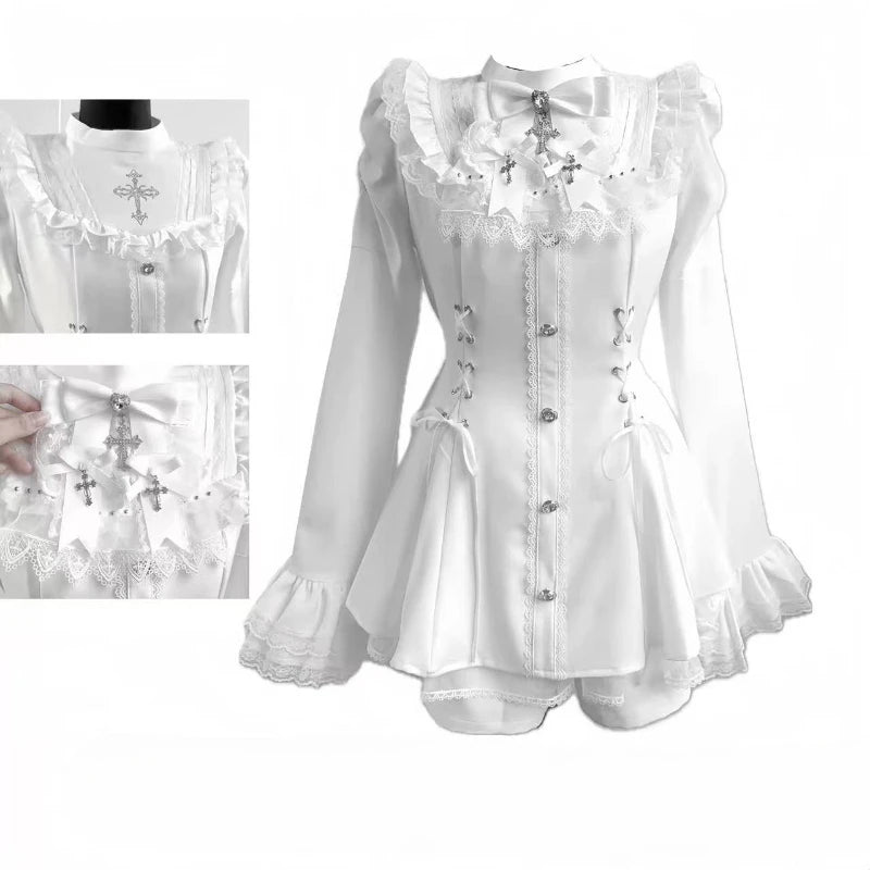 Gothic Lolita Bow Dress & Shorts Set